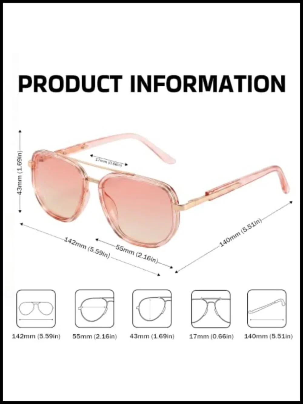 Polarized Aviator Sunglasses TR90 Frame UV400 Double Bridge Pilot Shades